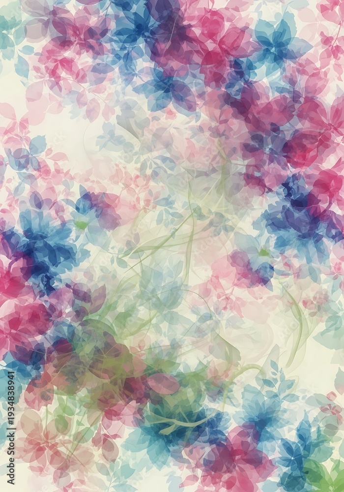 Fototapeta premium Translucent floral arrangement, abstract composition with dreamy quality