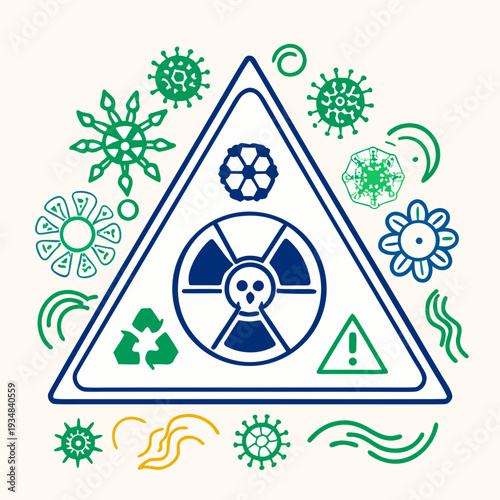 Abstract Nuclear and Radiation Hazard Icon Set Graphic Resource