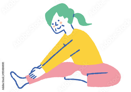 Hamstring Stretch for Older Women_Color