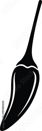 Silhouette fiery fresh chili pepper spice condiment cooking ingredient vector illustration
