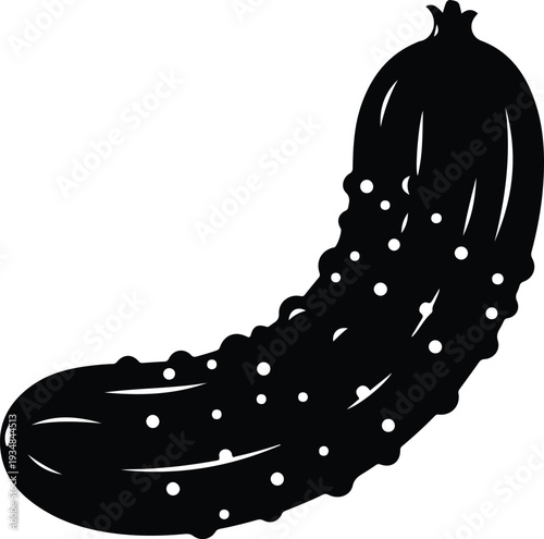 Silhouette fresh organic healthy pickle vegetable food vector illustration