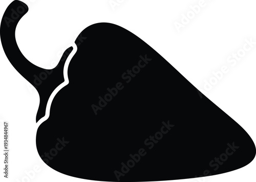 Silhouette organic bell pepper is isolated on a white background vector illustration