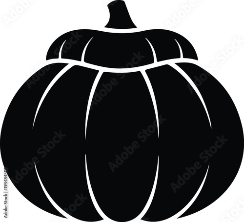 Silhouette turban squash vegetable for autumn food harvest theme vector illustration