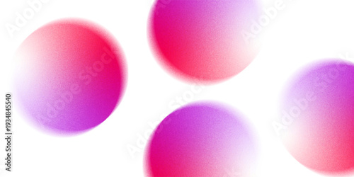 Set color circle gradient noise gradation. Abstract colorful watercolor blur mesh on isolated transparent background. Circle shape png. Gradient aura, grain neon blob noise effect vector illustration.