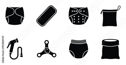 Diapers for baby vector illustration clean dry cotton textile hygiene sanitation fabric