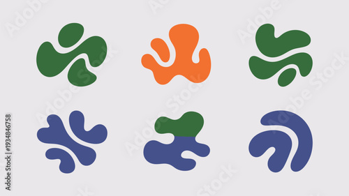 Modern colorful fluid shapes collection