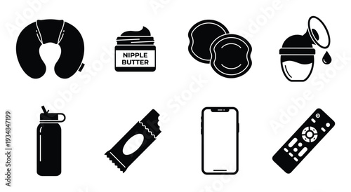 Nursing and feeding essentials for newborn baby to make life easier on transparent background