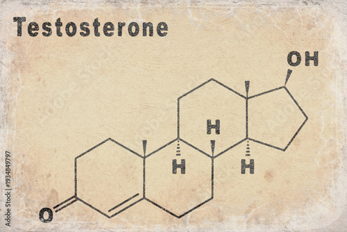 Tapety artystyczne Testosterone Hormone Structural chemical formula