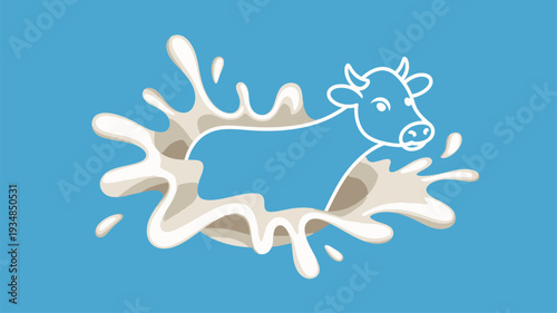 Cow milk splash silhouette