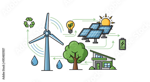 Set of 7 eco friendly icons vector