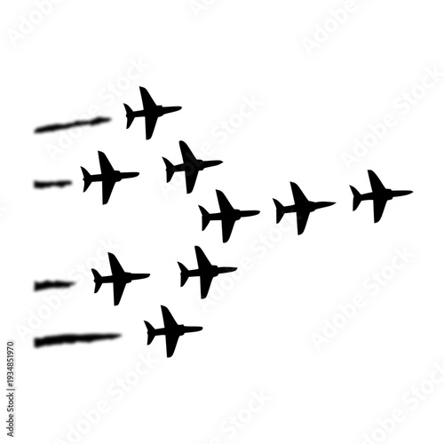 silhouettes of airplanes vector