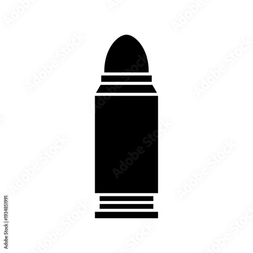 Bullet Silhouette Icon Isolated on White Background