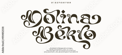 Dolina Bekra Elegant Font, aesthetic and Number. wedding font, Classic Lettering Minimal Fashion Designs. Typography modern serif fonts regular decorative vintage concept. vector illustration