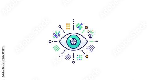 Abstract eye symbol with technology elements concept vector illustration