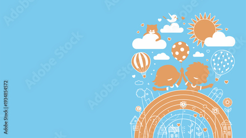 Children fantasy landscape vector
