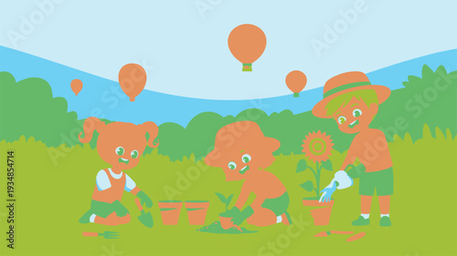 Children Gardening Outdoor Hot Balloons