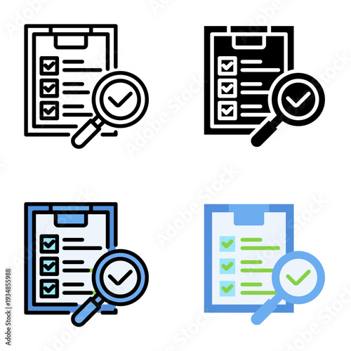 Criteria icon collection of various styles for design branding, print and digital media