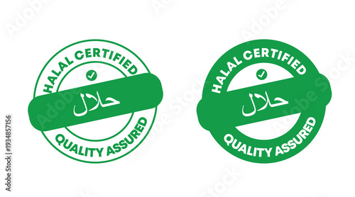 Halal Certified Green Badge Logo – Islamic Quality Assured Seal Vector Icon