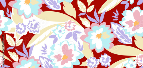 Flowers pattern. Abstract floral pattern in vector.