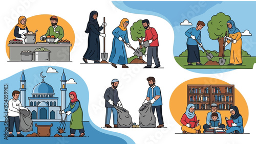 Community Clean Up Effort with Diverse Group of People