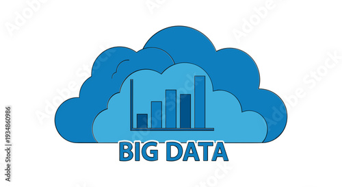 Big Data Cloud Computing Graphic Illustration.