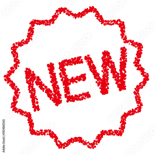 クレヨン素材　手描きのスタンプ風文字　NEW