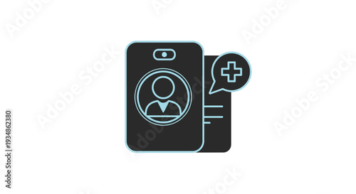 Digital Patient Records and Online Medical Consultations Interface Icon