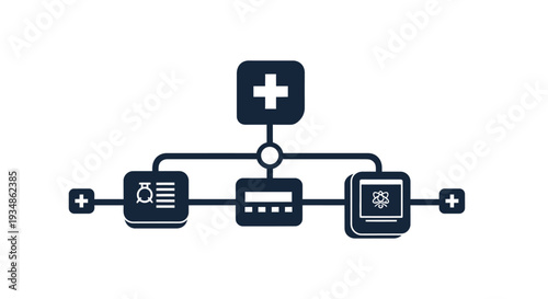 Abstract Concept of System Integration, Data Flow, and Modular Component Addition for Digital Growth