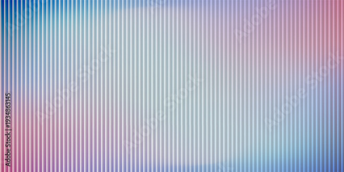 Aesthetic ribbed fractal glass texture. Modern pink, blue and purple gradient pattern. Frosted acrylic surface of door, window, roofs. Wavy striped blurry wallpaper. Vector bg.