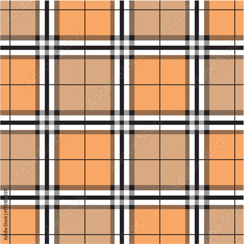 Beige Checkered Plaid Scottish Style