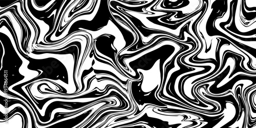 Dynamic black and white liquid swirl pattern