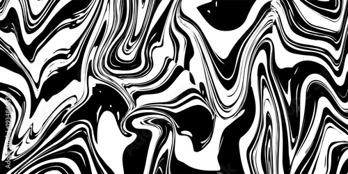 Dynamic black and white liquid swirl pattern