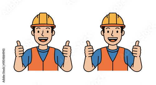 Cartoon Construction Worker Giving Thumbs Up 1.