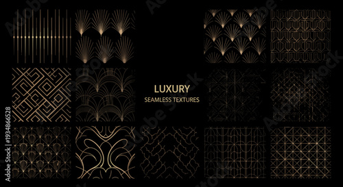 Collection of luxury seamless textured patterns for design projects