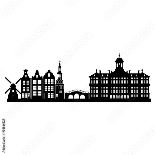 silhueta da cidade de Amsterdam