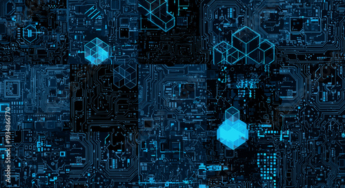 Abstract digital technology background with futuristic elements