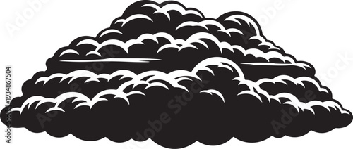 Black Cloud Formation with White Background Illustration Graphic Design