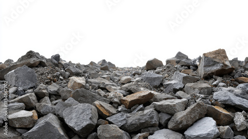 Wallpaper Mural Gray concrete rubble pile with large jagged pieces scattered across level surface, rough texture and varied stone sizes creating desolate industrial landscape with neutral tones and gritty detail Torontodigital.ca