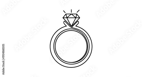 Engagement Ring with Diamond Illustration.