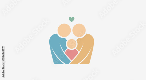 Family Love Illustration with Heart Symbol.