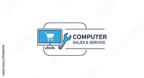 Computer Sales and Service Logo Design.