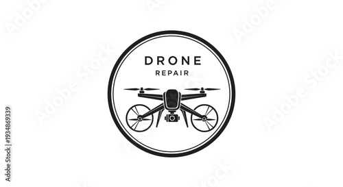 Drone Repair Logo Design Illustration.