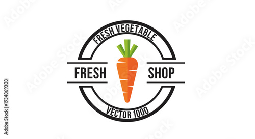 Fresh Vegetable Shop Carrot Logo Design.