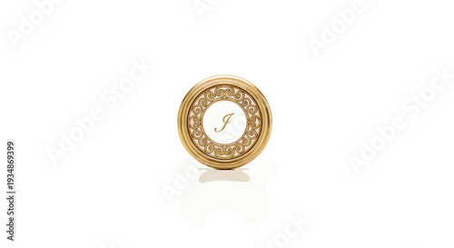 Gold Watch with Diamonds on White Background.