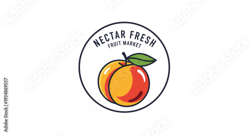 Nectar Fresh Fruit Market Peach Logo.