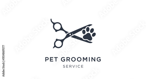 Pet Grooming Scissors with Paw Print.