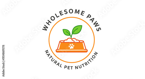 Pet Nutrition Logo with Dog Food.