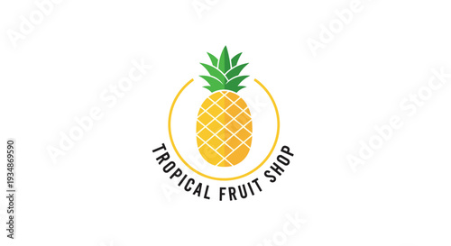 Pineapple Logo for Tropical Fruit Shop.