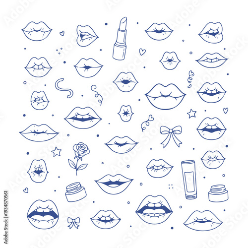 lips set vector icon
Vector doodle set on a white background