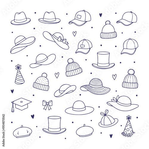 hats set vector icon
Vector doodle set on a white background